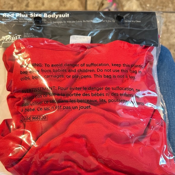 Spirit Vibrant Red Long Sleeve Bodysuit NEW - Picture 9 of 9